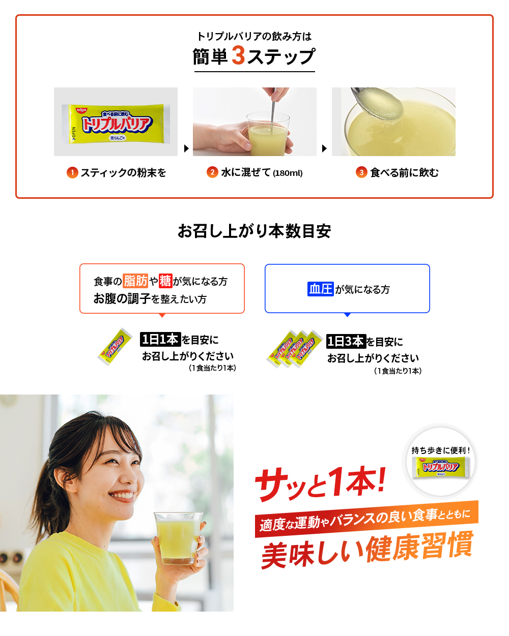 トリプルバリアの飲み方は簡単3STEP