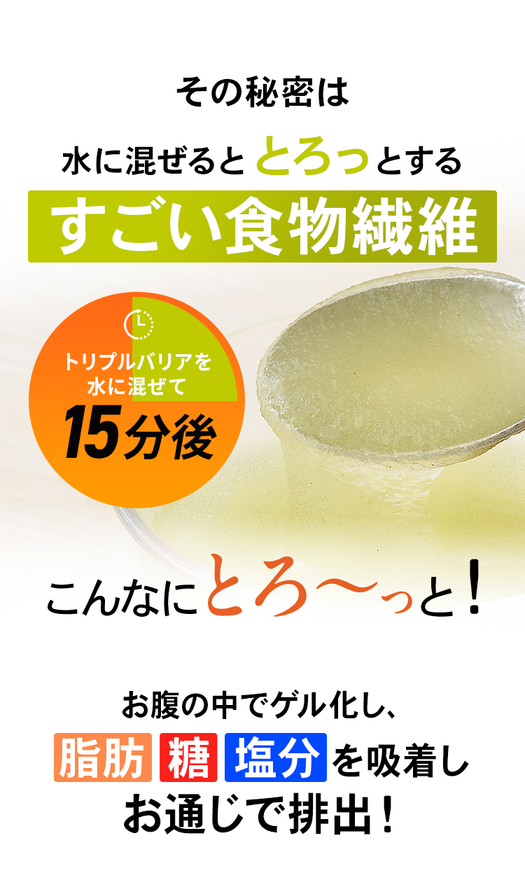 その秘密は水に混ぜるととろっとするすごい食物繊維