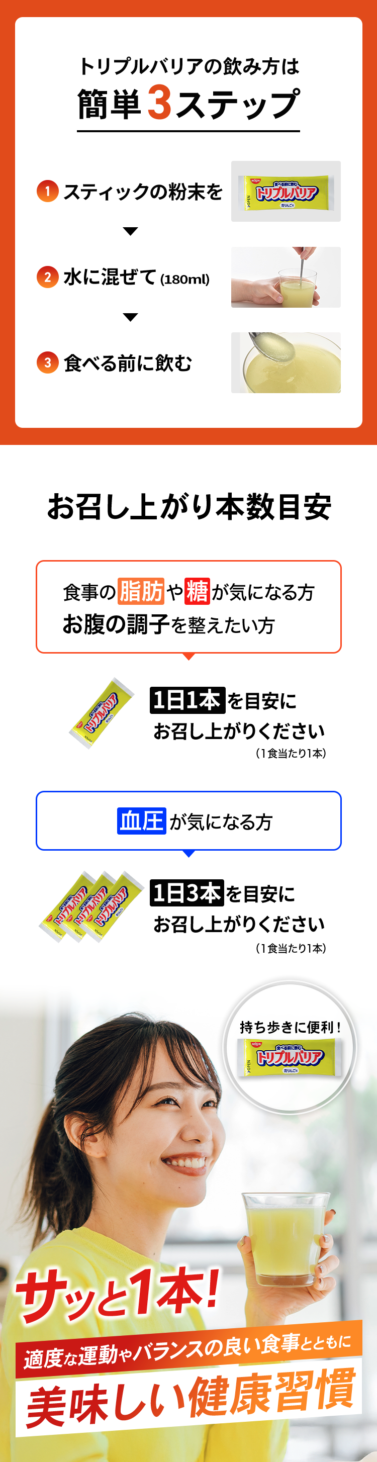 トリプルバリアの飲み方は簡単3STEP